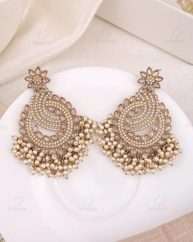 Hoop earrings with hammered textures for a boho-chic and rustic vibe-Afsana Pakistani Kundan Danglers