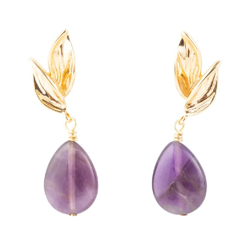 Best hoop earrings with matte finish for a sophisticated, understated design-Amethyst Petals Earrings