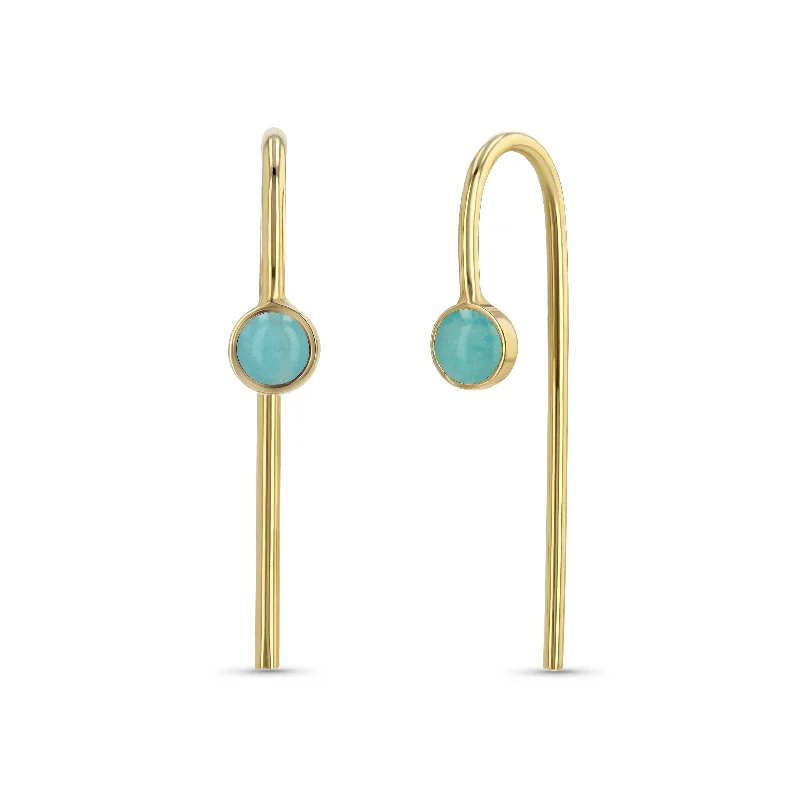 Hoop earrings with open designs for a modern, lighthearted vibe-Baby Cab Slides - Amazonite