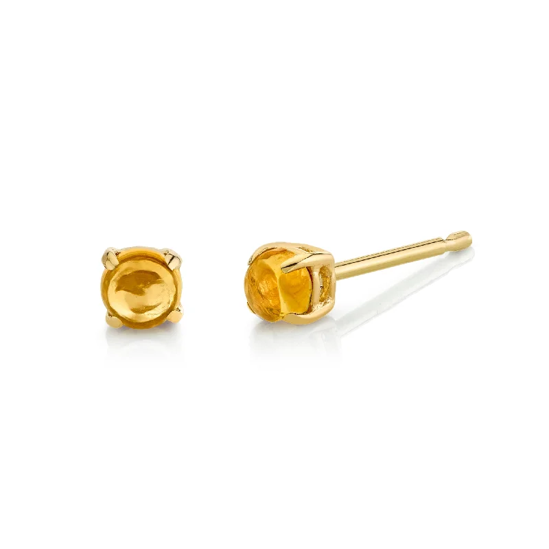 Best hoop earrings with Swarovski crystals for added sparkle and luxury-Baby Cab Studs - Citrine