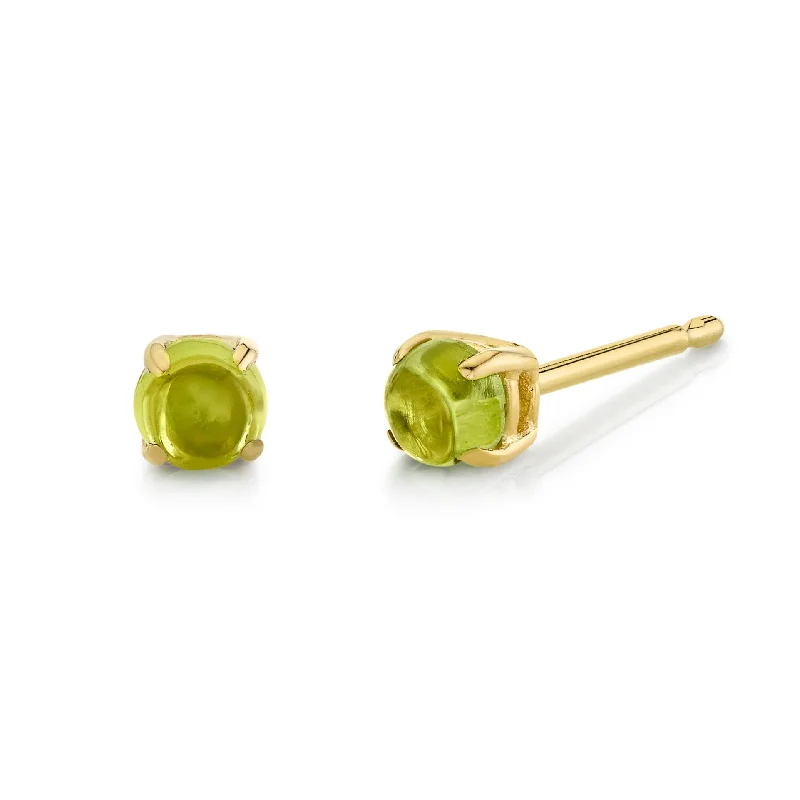 Best hoop earrings with gemstone accents for a colorful and elegant appearance-Baby Cab Studs - Peridot