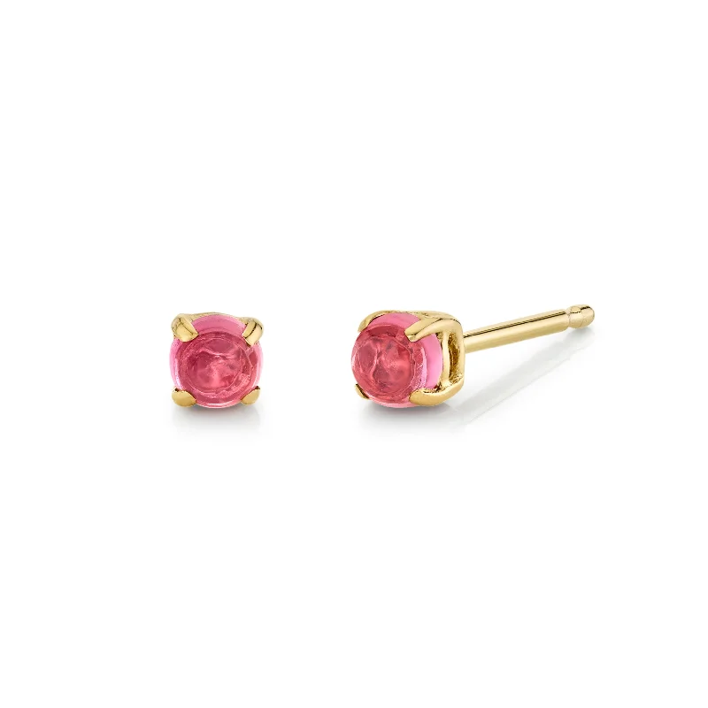 Best hoop earrings with smooth ceramic finishes for a polished, clean style-Baby Cab Studs - Tourmaline