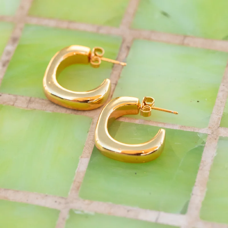 Best hoop earrings with enamel details for a colorful and modern look-Be There Be Square Hoops - Gold