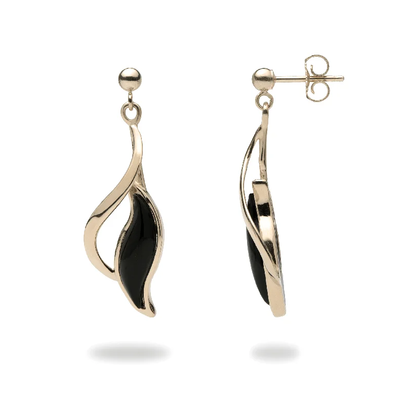 Best hoop earrings with asymmetrical designs for a fashion-forward, avant-garde look-Paradise Black Coral Earrings in Gold