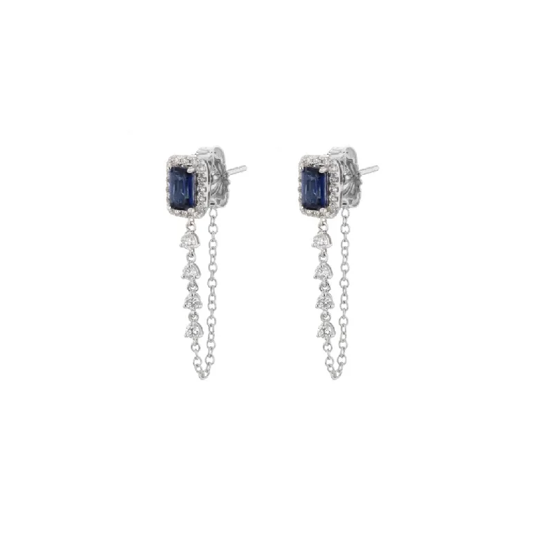 Best hoop earrings with gold for a luxurious and timeless look-Blue Sapphire & Diamond Earrings