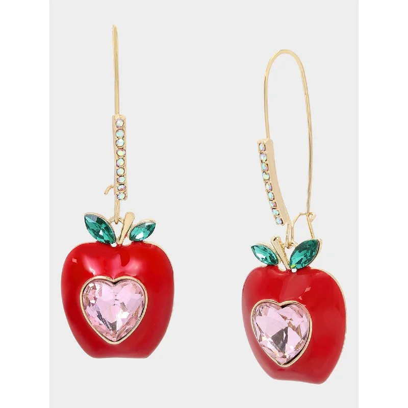 Best hoop earrings with geometric shapes for a modern and artistic appeal-Book Smart Apple Hook Earrings Pink