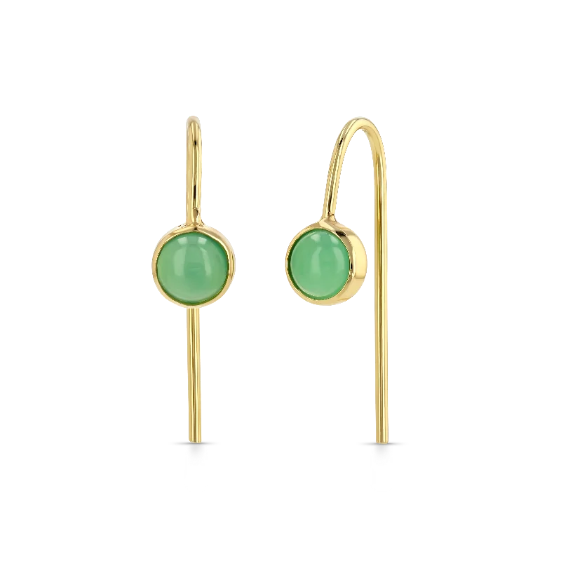 Hoop earrings with polished metal for a shiny and high-quality finish-Cab Slides - Chyrsoprase