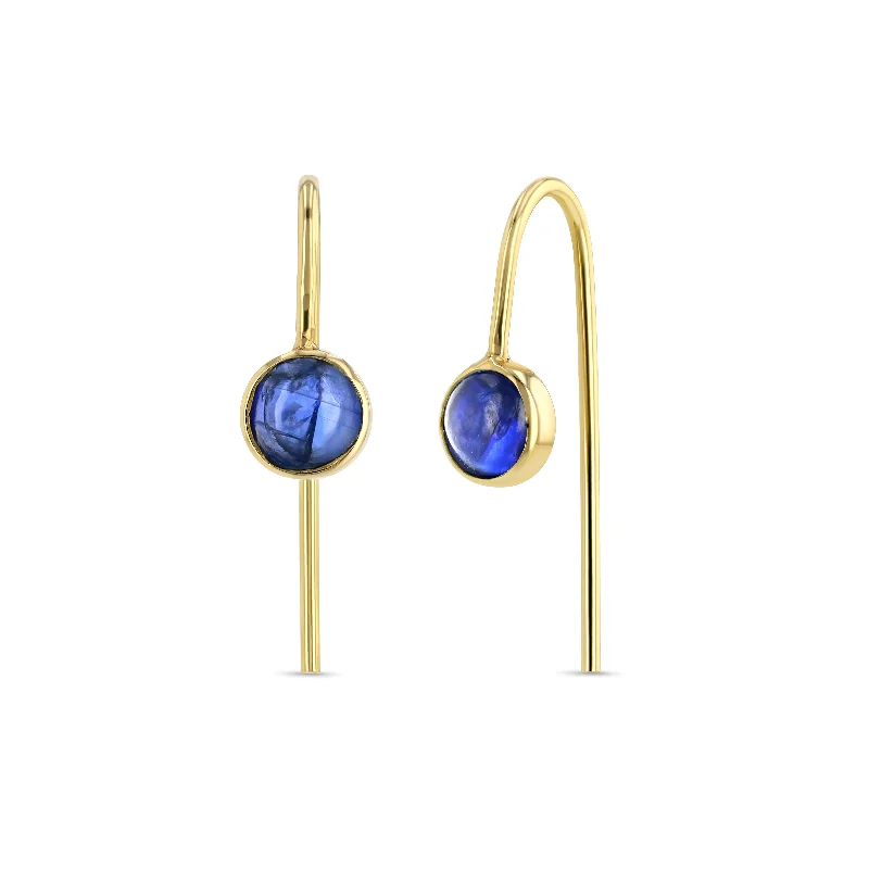 Best hoop earrings with gold for a luxurious and timeless look-Cab Slides - Kyanite