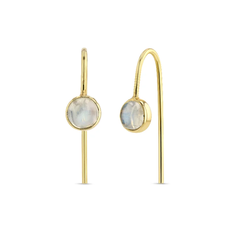 Best hoop earrings with geometric hexagon shapes for a modern, angular look-Cab Slides - Moonstone