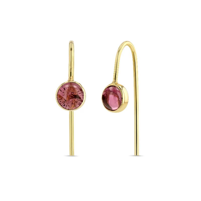 Large hoop earrings for a bold and statement-making fashion accessory-Cab Slides - Pink Tourmaline