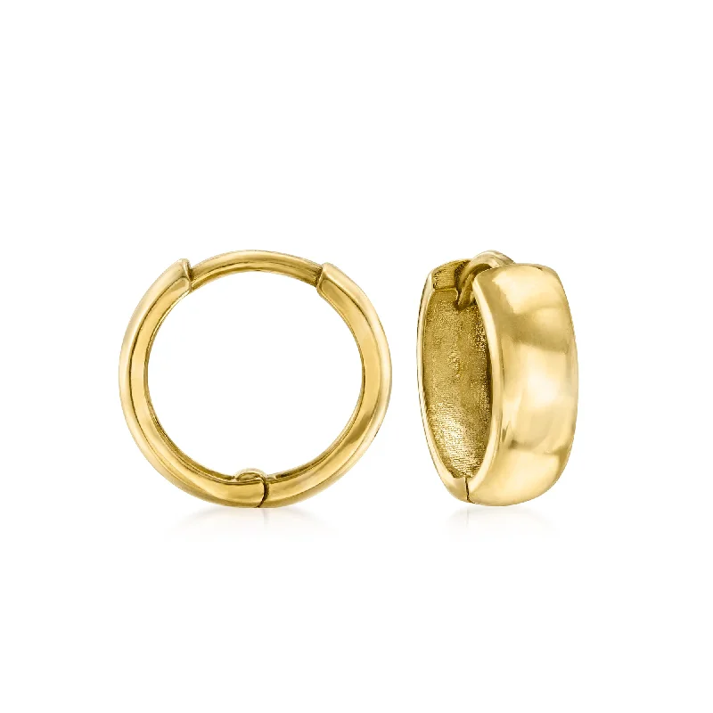 Hoop earrings with intricate designs for a unique and artistic appearance-Canaria Italian 10kt Yellow Gold Petite Huggie Hoop Earrings