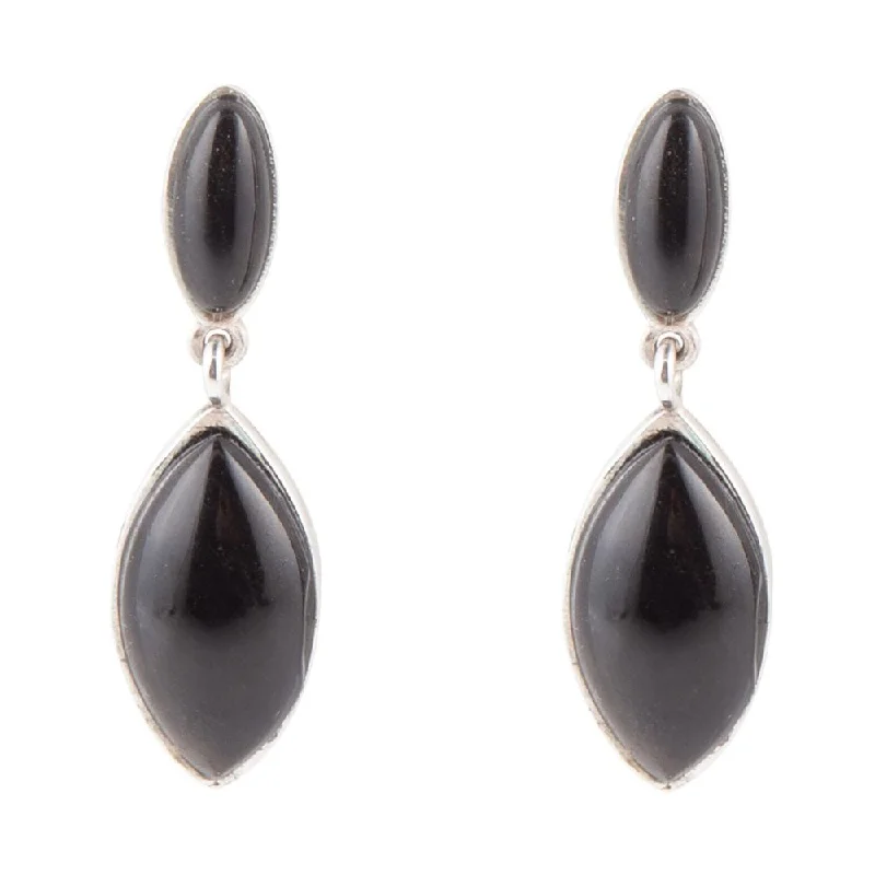 Best hoop earrings with snake chain details for a sleek and modern touch-Champion Onyx and Sterling Silver Earrings