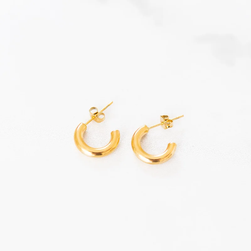 Best hoop earrings with lever-back closures for secure and easy wear-Classic Gold Small Hoops