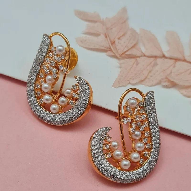 Hoop earrings with intricate designs for a unique and artistic appearance-Veda AD Earrings