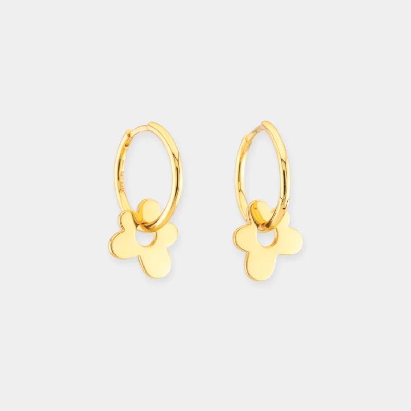 Hoop earrings with twisted metal designs for a dynamic and modern style-Daisy Disco Hoops - Gold