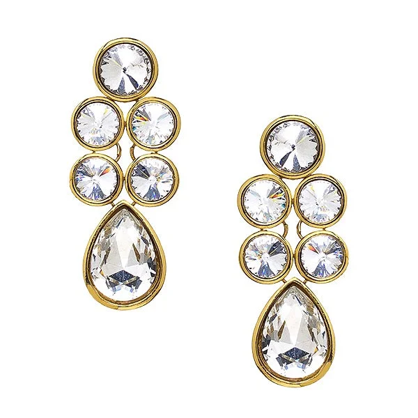 Hoop earrings with rhinestone-studded rims for a glamorous touch-Biju Earrings in Swarvoski Crystal