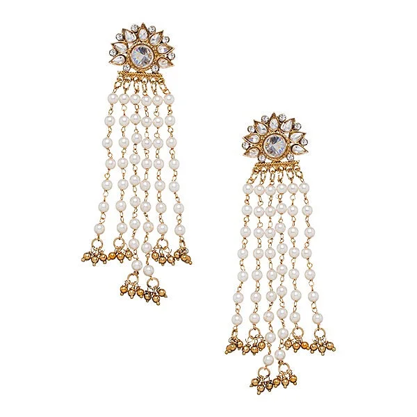 Classic hoop earrings with a thin profile for a sleek and subtle style-Mishka Earrings in Pearl