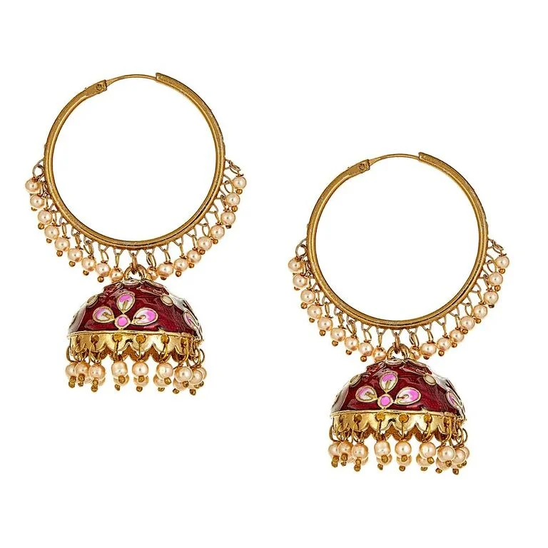 Best hoop earrings with crescent-shaped designs for a bold, moon-inspired style-Svana Earrings in Red