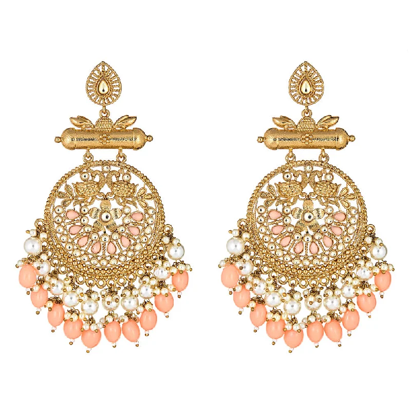 Best hoop earrings with satin ribbons for a soft, feminine appearance-Krishna Earrings in Coral