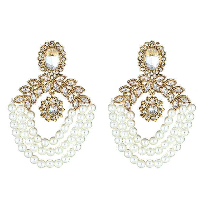 Hoop earrings with luxe velvet finishes for a rich and luxurious touch-Naamah Pearly Earrings