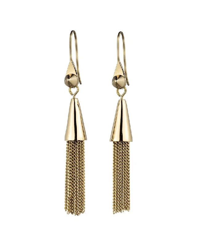 Best hoop earrings with lever-back closures for secure and easy wear-Eddie Borgo 12K Tassel Earrings