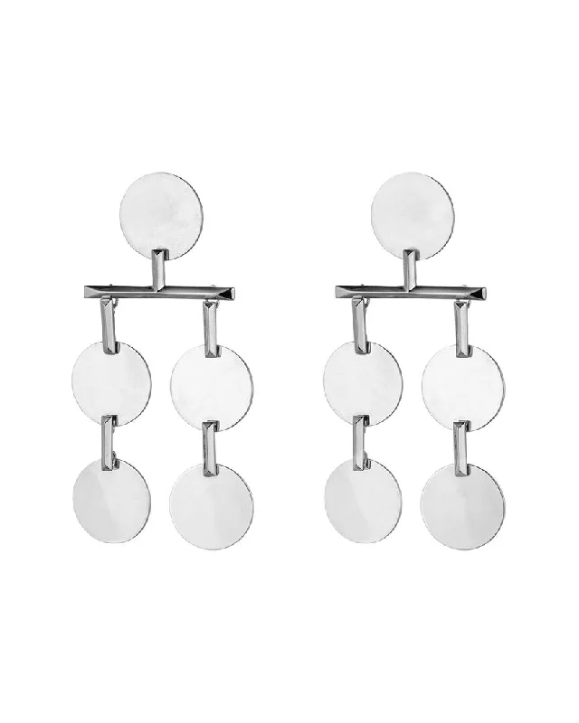 Hoop earrings with dangling charms for a playful and fun look-Eddie Borgo Rhodium Plated Chandelier Earrings