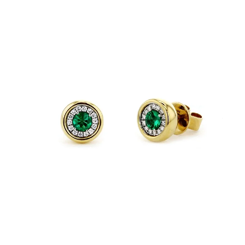 Best hoop earrings with gold-plated finishes for an affordable luxury vibe-Emerald & Diamond Earrings