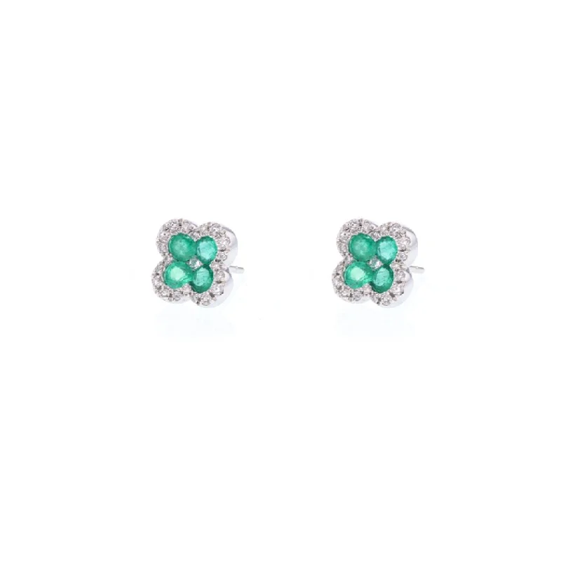 Best hoop earrings with geometric pendants for a modern, chic appeal-Emerald & Diamond Earrings