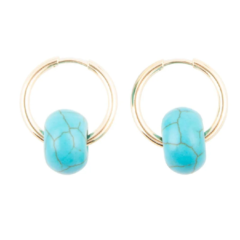 Best hoop earrings with tribal designs for a cultural and exotic aesthetic-Everyday Turquoise Endless Hoop Earrings