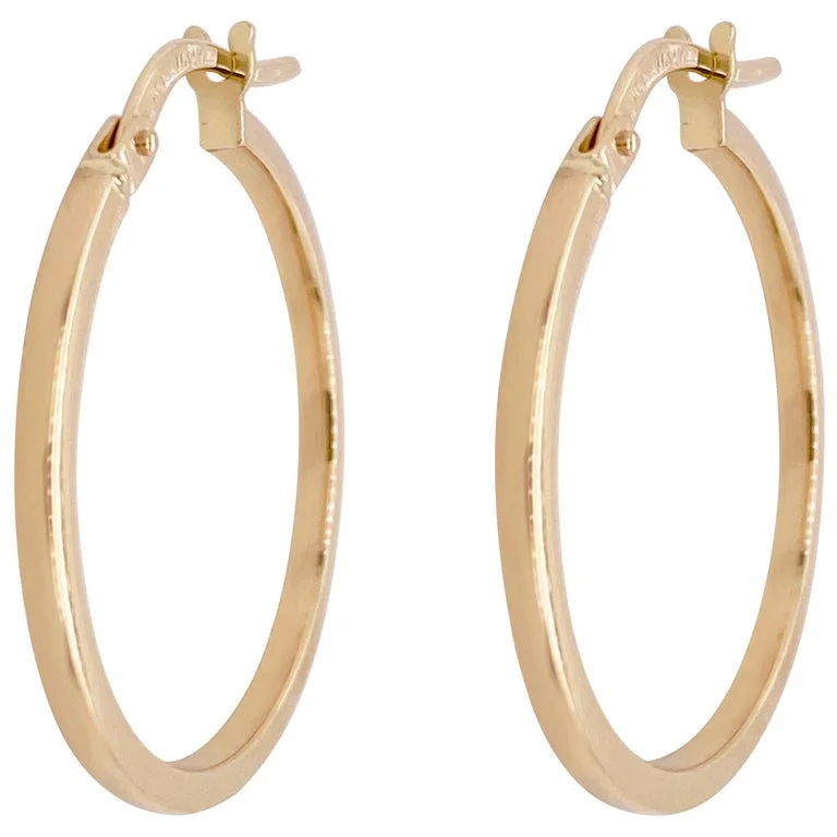 Best hoop earrings with intricate beaded details for a textured, stylish appearance-Flat Edge Polished Hoop Earrings