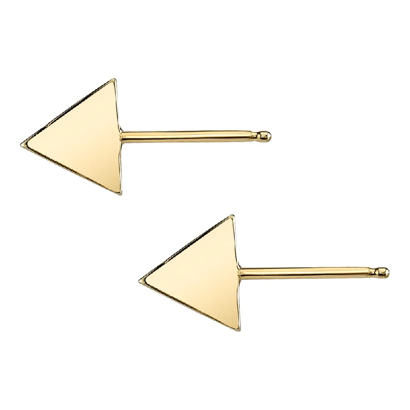 Best hoop earrings with geometric cuts for a sharp, modern appeal-Flat Triangle Studs