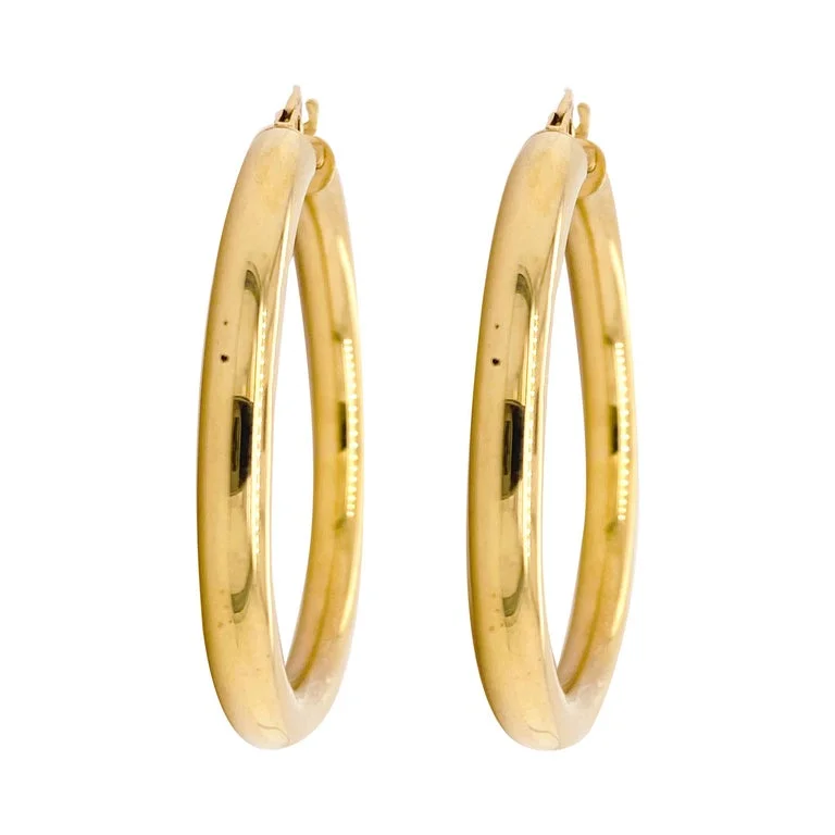 Hoop earrings with circle designs for a classic and timeless shape-Gold Hoop Earrings Yellow Gold, 4 Grams