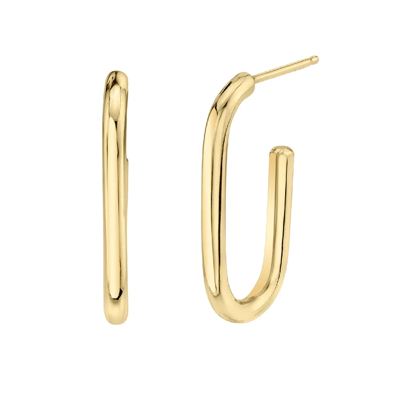 Hoop earrings with satin finishes for a smooth and elegant appearance-Solid Link Studs