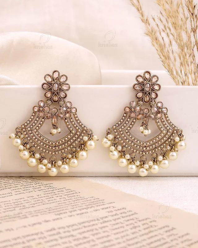 Best hoop earrings with butterfly motifs for a playful and whimsical appearance-Jannat Pakistani Kundan Danglers