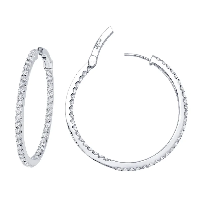 Best hoop earrings with minimal embellishments for a sleek and modern look-Lafonn Simulated Diamond 3.48ct Inside Out 45mm Hoop Earrings E3013CLP