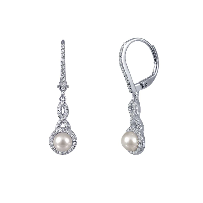 Best hoop earrings with sterling silver for an affordable and chic design-Lafonn Simulated Diamond & Freshwater Cultured Pearl Earrings E0196CLP