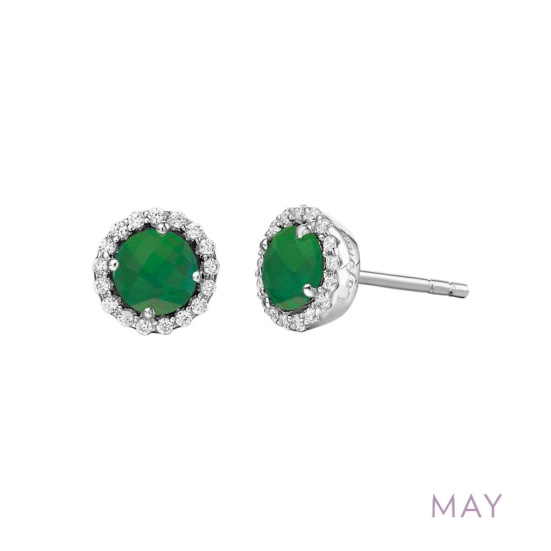 Best hoop earrings with crescent-shaped designs for a bold, moon-inspired style-Lafonn Simulated Diamond & Emerald Birthstone Earrings - May BE001EMP