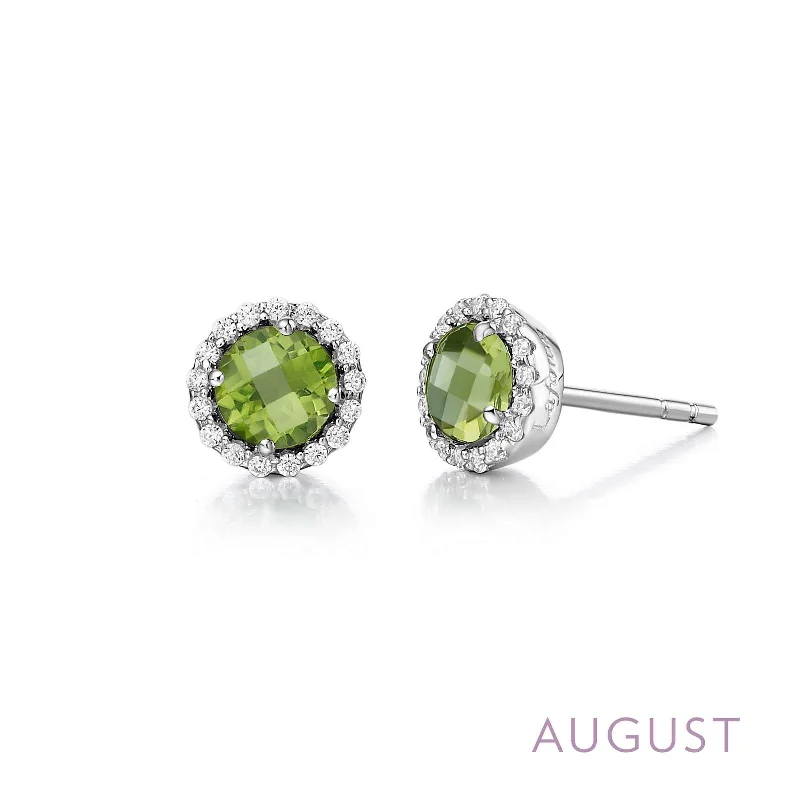 Best hoop earrings with sparkling cubic zirconia for a brilliant, budget-friendly effect-Lafonn Simulated Diamond & Genuine Peridot Birthstone Earrings - August BE001PDP