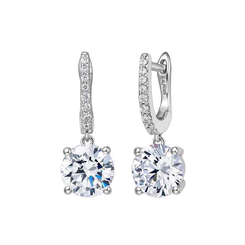 Hoop earrings with artistic filigree designs for an intricate, delicate finish-Lafonn Simulated Diamond 3.54ct. Solitaire Dangle Earrings E0240CLP