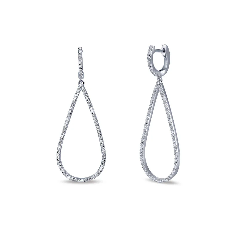 Lightweight hoop earrings for comfortable and all-day wear-Lafonn Simulated Diamond Pave Dangle Earrings E0217CLP