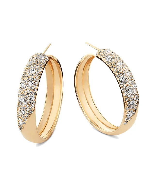 Hoop earrings with a chunky design for a bold and trendy statement-Lana Jewelry 14K 1.67 ct. tw. Diamond Scattered Hoops