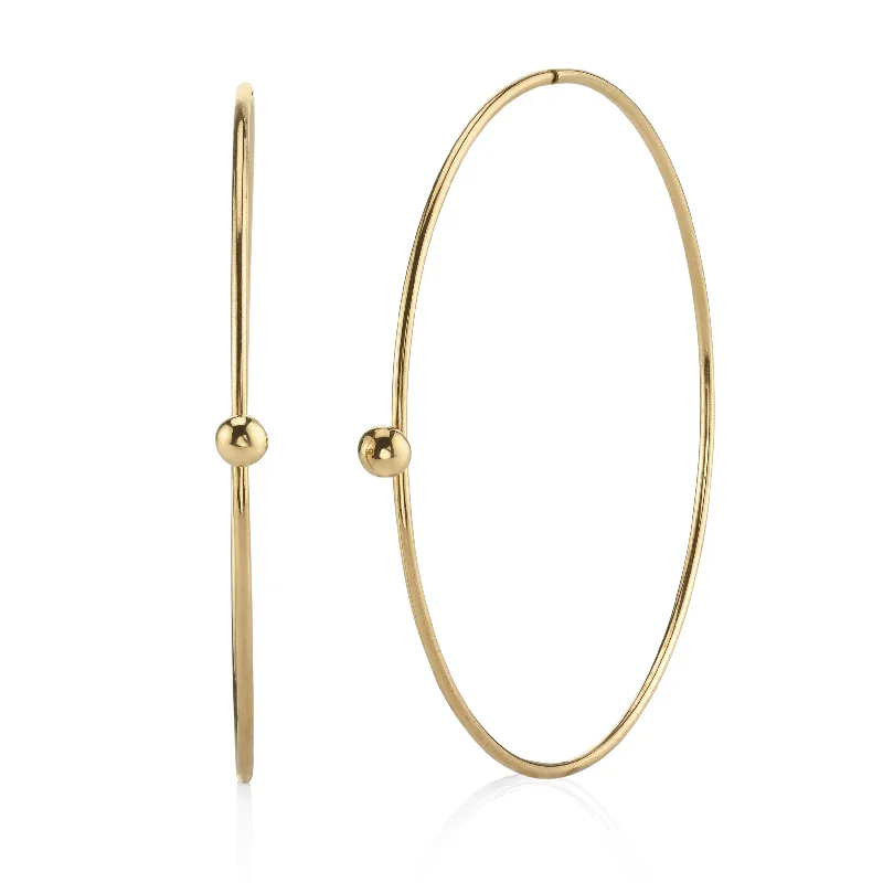 Hoop earrings with satin finishes for a smooth and elegant appearance-Large Ball Hoop