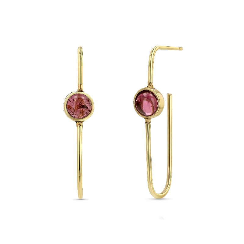 Hoop earrings with enamel stripes for a colorful and eye-catching design-Link Lights - Pink Tourmaline