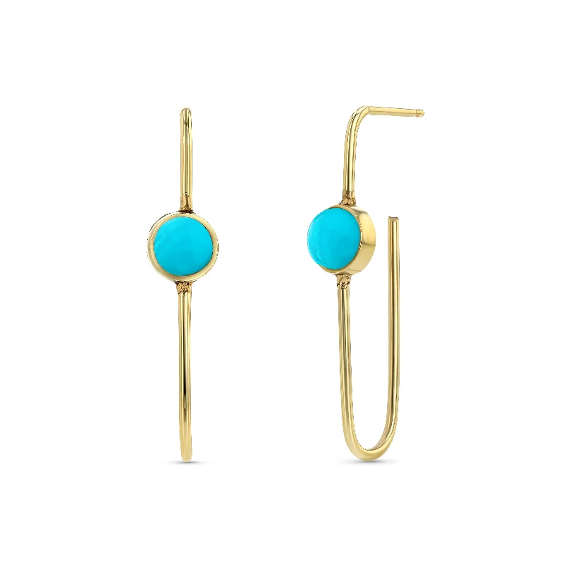 Best hoop earrings with lever-back closures for secure and easy wear-Link Lights - Turquoise