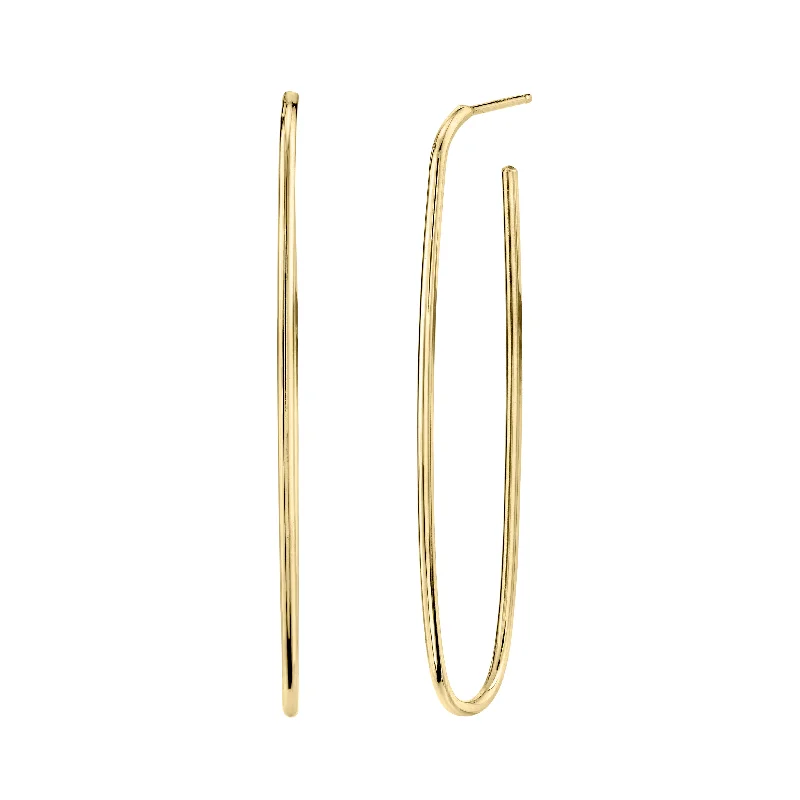 Hoop earrings with open designs for a modern, lighthearted vibe-Long Link Hoops