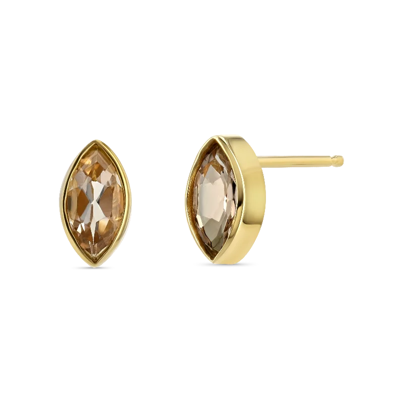 Hoop earrings with a chunky design for a bold and trendy statement-Marquise Morganite Studs