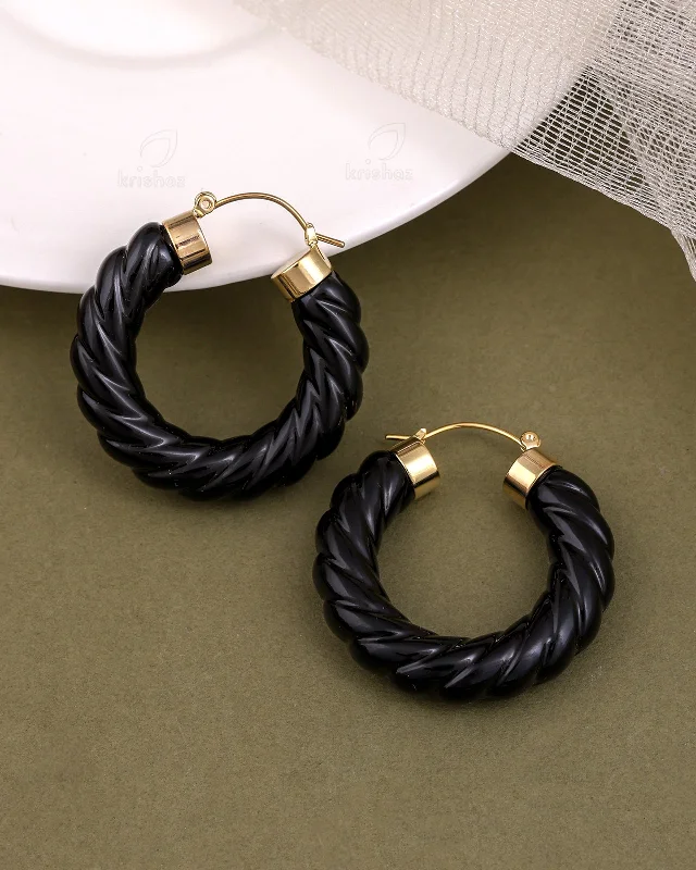 Hoop earrings with twisted leather for a chic and modern boho look-Mckenzie Fashionable Hoops