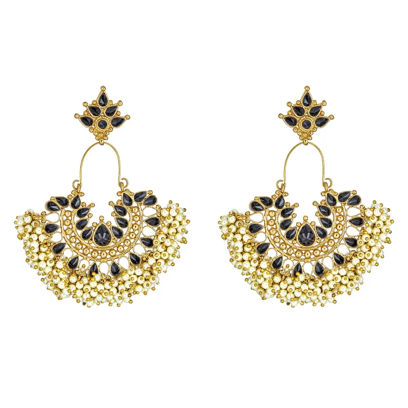 Hoop earrings with cut-out designs for a creative and lightweight effect-MINI GATSBY EARRINGS IN ONYX