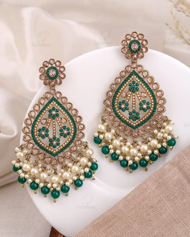 Best hoop earrings with baroque pearls for a luxurious and elegant vibe-Nikhat Pakistani Kundan Danglers