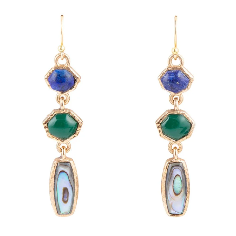 Best hoop earrings with geometric pendants for a modern, chic appeal-Odyssey Lapis Multi-Stone Earrings